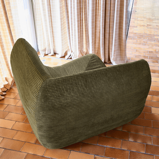 Poltrona de canto em veludo canelado embalado a vácuo, Sokol veludo canelado, Verde caqui, 100x100x72 cm Poltrona de canto em veludo canelado embalado a vácuo, Sokol veludo canelado, Verde caqui, 100x100x72 cm