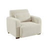 Poltrona de tecido com pés de madeira de seringueira, 1 lugar Branco sujo - 95x94x83 cm