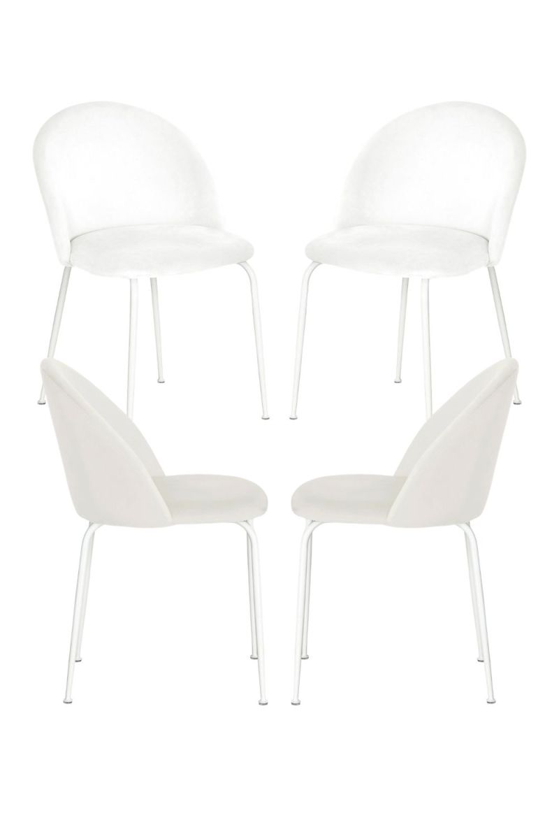 Pack 4 sillas white dalnia terciopelo - blanco