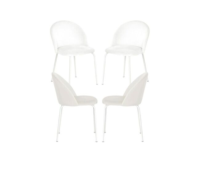 Pack 4 sillas white dalnia terciopelo - blanco