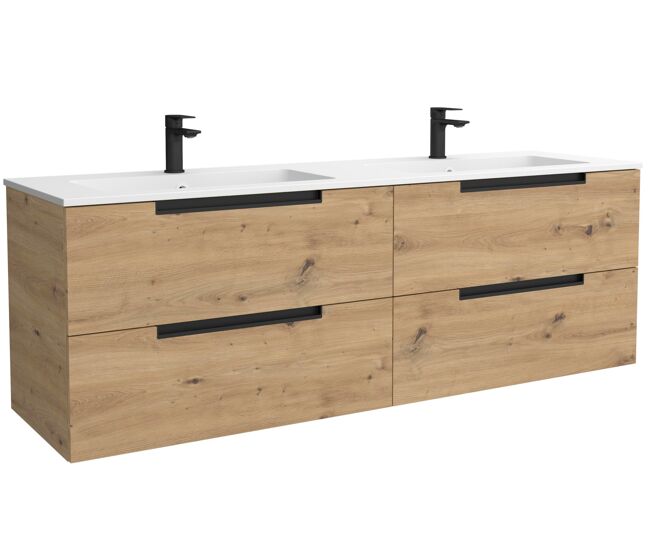 Mueble Baño LENI 4caj. Lavabo Vilna 2 pozas Solid Surface 160