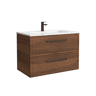 Móvel RUNA Nogueira 80cm 2 gavetas lavatório 1 cuba Porcelana|80x45x54