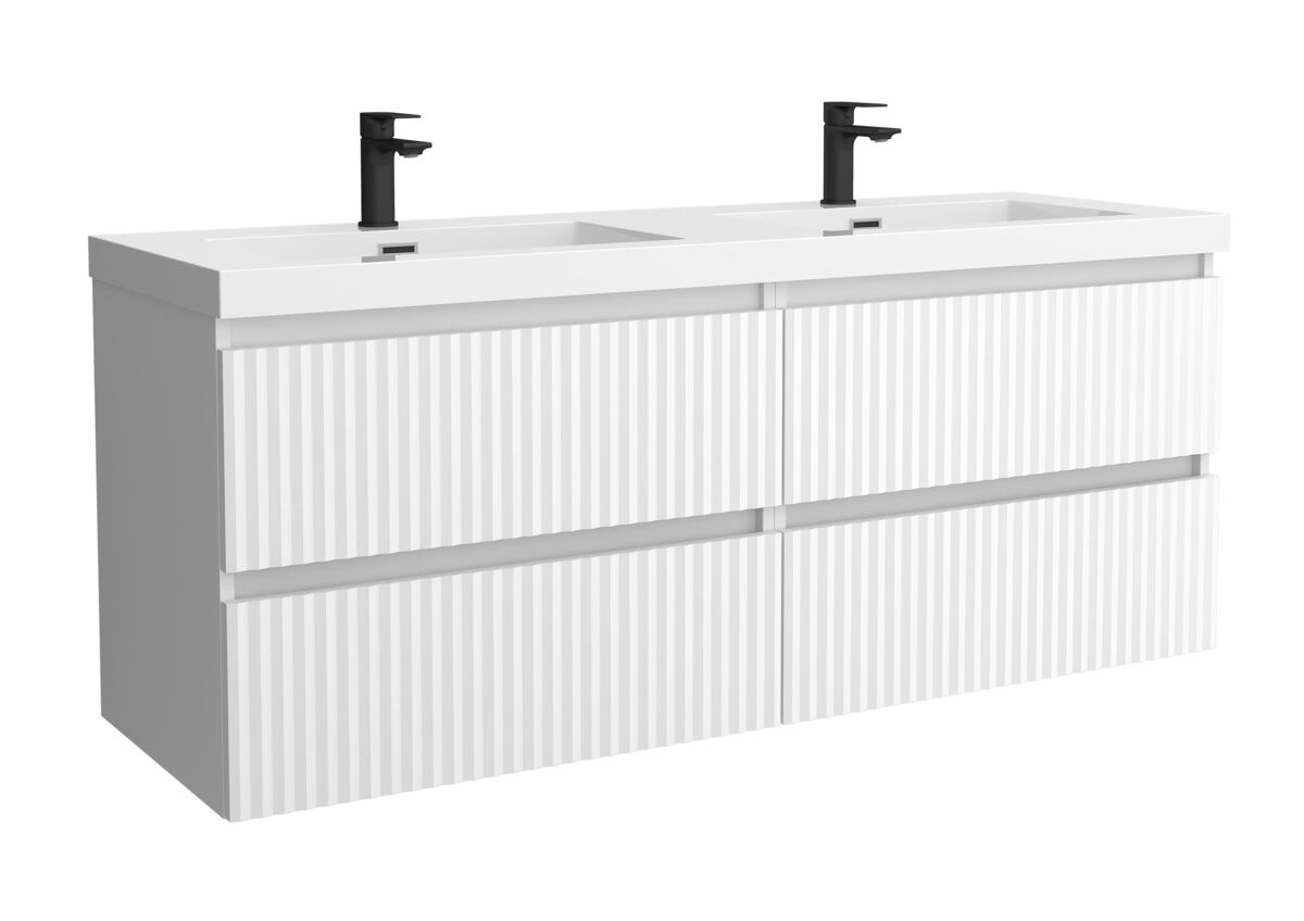 Mueble Baño KIRA 4caj. Lavabo Toscana 2 pozas Carga Mineral 140