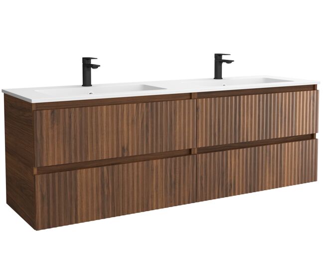 Mueble Baño KIRA 4caj. Lavabo Vilna 2 pozas Solid Surface 160