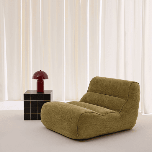 Poltrona em tecido chenille embalado a vácuo, Dario, Verde oliva, 95x108x66 cm Poltrona em tecido chenille embalado a vácuo, Dario, Verde oliva, 95x108x66 cm