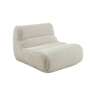 Poltrona em tecido chenille embalado a vácuo, Dario, Creme, 95x108x66 cm