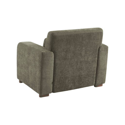 Poltrona de tecido com pés de madeira de seringueira, 1 lugar Verde cinzento - 95x94x83 cm