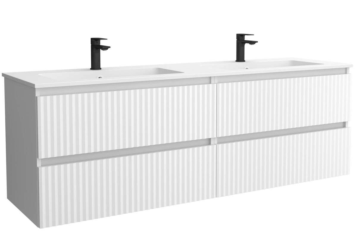 Mueble Baño KIRA 4caj. Lavabo Vilna 2 pozas Solid Surface 160