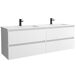 Mueble Baño KIRA 4caj. Lavabo Vilna 2 pozas Solid Surface 160 Mueble Baño KIRA 4caj. Lavabo Vilna 2 pozas Solid Surface 160 Blanco
