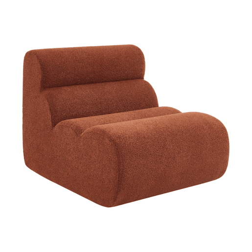 Módulo para sofá em tecido bouclé com pufe embalados a vácuo, Nova bouclé, Terracota, 81x99x75 cm Módulo para sofá em tecido bouclé com pufe embalados a vácuo, Nova bouclé, Terracota, 81x99x75 cm