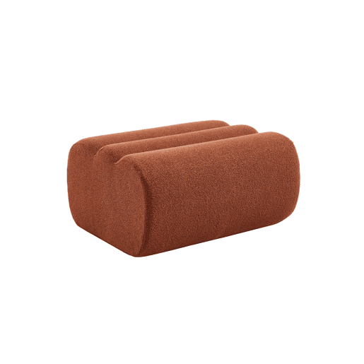 Módulo para sofá em tecido bouclé com pufe embalados a vácuo, Nova bouclé, Terracota, 81x99x75 cm Módulo para sofá em tecido bouclé com pufe embalados a vácuo, Nova bouclé, Terracota, 81x99x75 cm