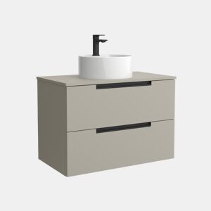 Móvel LENI Cinza fosco 100cm 2 gavetas lavatório sobre bancada 1 cuba Porcelana|100x45x54