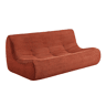 Sofá modular em veludo canelado, 3 lugares Terracota - 182x105x72 cm