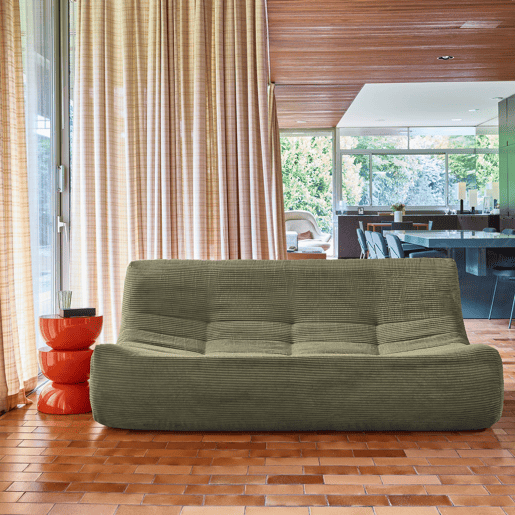 Sofá modular em veludo canelado embalado a vácuo, 3 lugares, Sokol veludo canelado, Verde caqui, 182x105x72 cm Sofá modular em veludo canelado embalado a vácuo, 3 lugares, Sokol veludo canelado, Verde caqui, 182x105x72 cm