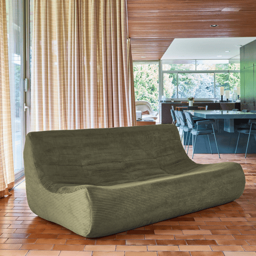 Sofá modular em veludo canelado embalado a vácuo, 3 lugares, Sokol veludo canelado, Verde caqui, 182x105x72 cm Sofá modular em veludo canelado embalado a vácuo, 3 lugares, Sokol veludo canelado, Verde caqui, 182x105x72 cm