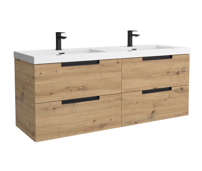 Mueble Baño LENI 4caj. Lavabo Toscana 2 pozas Carga Mineral 140