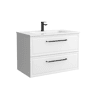 Móvel RUNA branco fosco 70cm 2 gavetas lavatório 1 cuba Porcelana|70x45x54