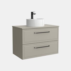 Móvel RUNA Cinza fosco 70cm 2 gavetas lavatório sobre bancada 1 cuba Porcelana|70x45x54