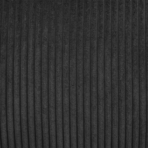 Poltrona vintage em veludo canelado com estrutura em metal cromado Preto - 81x80x80 cm