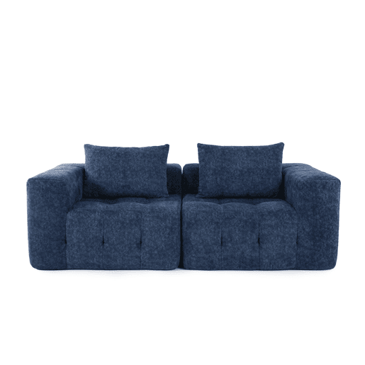 HomeMiYN Sofá modular nuvem em chenille de 2 lugares com módulos independentes e design flexível