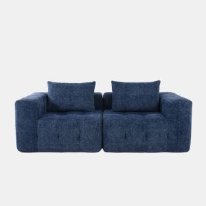 HomeMiYN Sofá modular nuvem em chenille de 2 lugares com módulos independentes e design flexível