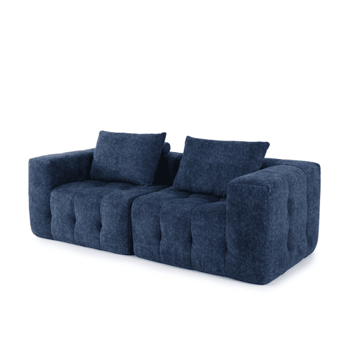 HomeMiYN Sofá modular nuvem em chenille de 2 lugares com módulos independentes e design flexível