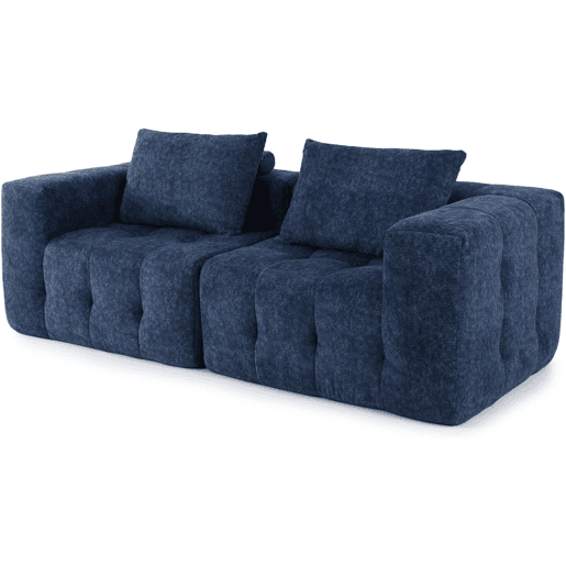 HomeMiYN Sofá modular nuvem em chenille de 2 lugares com módulos independentes e design flexível