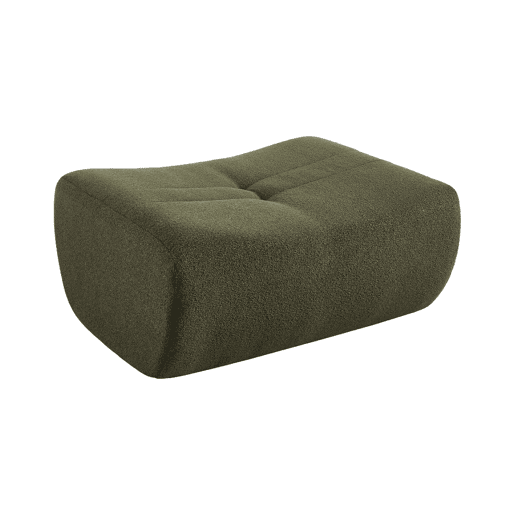 Pufe e apoio para os pés para o módulo Sokol em tecido bouclé Verde caqui - 88x70x35 cm Pufe e apoio para os pés para o módulo Sokol em tecido bouclé Verde caqui - 88x70x35 cm