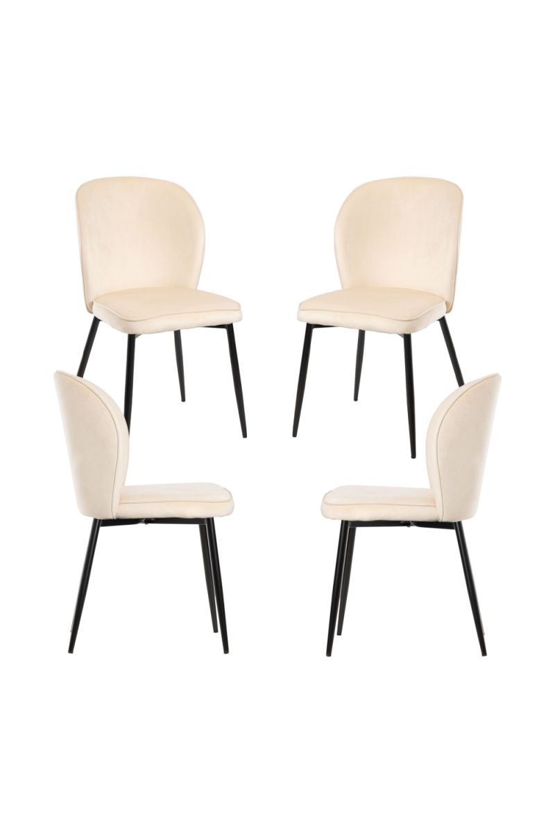 Pack 4 sillas teile terciopelo - beige