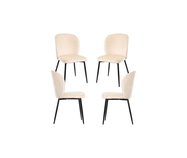Pack 4 sillas teile terciopelo - beige