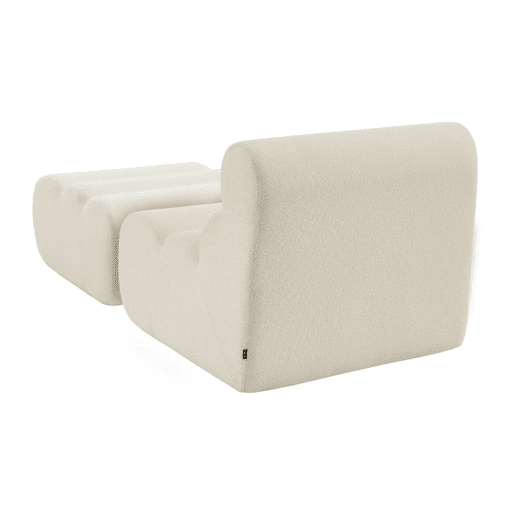 Módulo para sofá em tecido bouclé com pufe embalados a vácuo, Nova bouclé, Branco, 81x99x75 cm Módulo para sofá em tecido bouclé com pufe embalados a vácuo, Nova bouclé, Branco, 81x99x75 cm