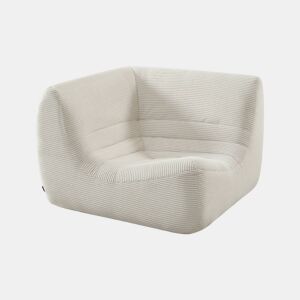 Poltrona de canto em veludo canelado embalado a vácuo, Sokol veludo canelado, Creme, 100x100x72 cm