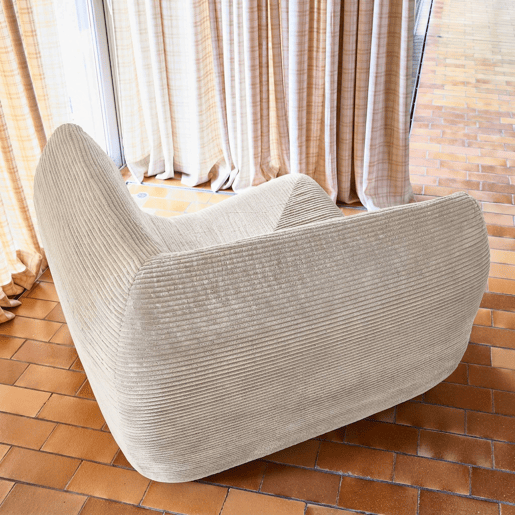 Poltrona de canto em veludo canelado embalado a vácuo, Sokol veludo canelado, Creme, 100x100x72 cm Poltrona de canto em veludo canelado embalado a vácuo, Sokol veludo canelado, Creme, 100x100x72 cm
