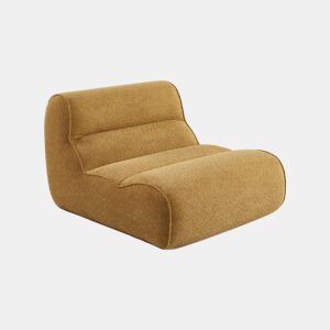 Poltrona em tecido chenille embalado a vácuo, Dario, Mostarda, 95x108x66 cm