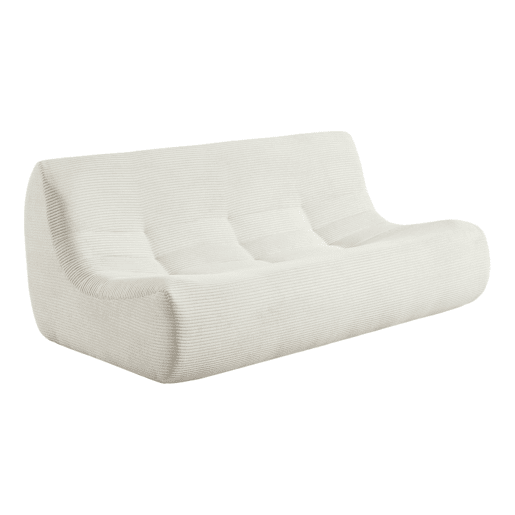 Sofá modular em veludo canelado embalado a vácuo, 3 lugares, Sokol veludo canelado, Creme, 182x105x72 cm Sofá modular em veludo canelado embalado a vácuo, 3 lugares, Sokol veludo canelado, Creme, 182x105x72 cm
