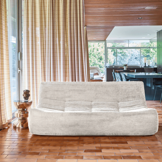 Sofá modular em veludo canelado embalado a vácuo, 3 lugares, Sokol veludo canelado, Creme, 182x105x72 cm Sofá modular em veludo canelado embalado a vácuo, 3 lugares, Sokol veludo canelado, Creme, 182x105x72 cm