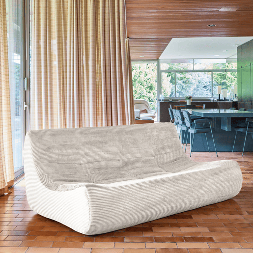 Sofá modular em veludo canelado embalado a vácuo, 3 lugares, Sokol veludo canelado, Creme, 182x105x72 cm Sofá modular em veludo canelado embalado a vácuo, 3 lugares, Sokol veludo canelado, Creme, 182x105x72 cm