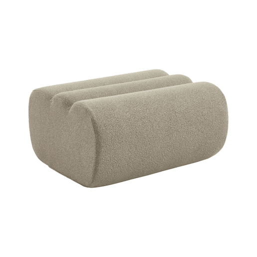 Apoio de pés para módulo nova em bouclé embalado a vácuo, Nova bouclé, Bege, 80x70x41 cm