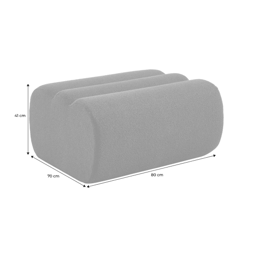 Apoio de pés para módulo nova em bouclé embalado a vácuo, Nova bouclé, Bege, 80x70x41 cm