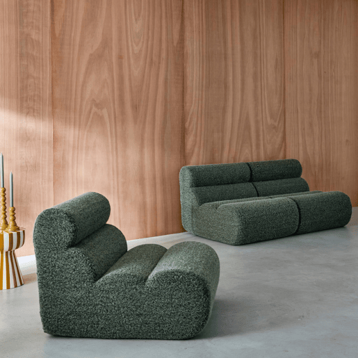 Sofá modular em tecido efeito alpaca, 3 lugares , Nova alpaca, Verde caqui, 81x99x75 cm Sofá modular em tecido efeito alpaca, 3 lugares , Nova alpaca, Verde caqui, 81x99x75 cm