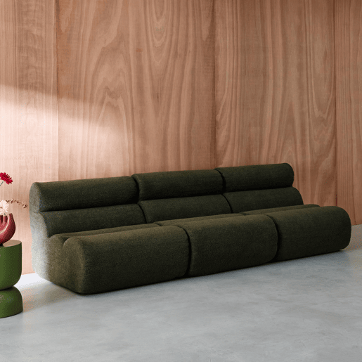 Sofá modular em tecido efeito alpaca, 3 lugares , Nova alpaca, Verde caqui, 81x99x75 cm Sofá modular em tecido efeito alpaca, 3 lugares , Nova alpaca, Verde caqui, 81x99x75 cm