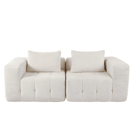 HomeMiYN Sofá modular nuvem em chenille de 2 lugares com módulos independentes e design flexível HomeMiYN Sofá modular nuvem em chenille de 2 lugares com módulos independentes e design flexível