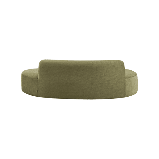 Sofá com linhas curvas em tecido de chenille, 3 lugares Verde caqui - 227x102x69 cm