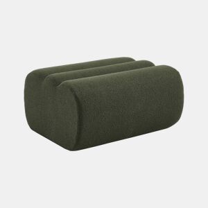 Pufe e apoio de pés para módulo nova em bouclé embalado a vácuo, Nova bouclé, Verde caqui, 80x70x41 cm