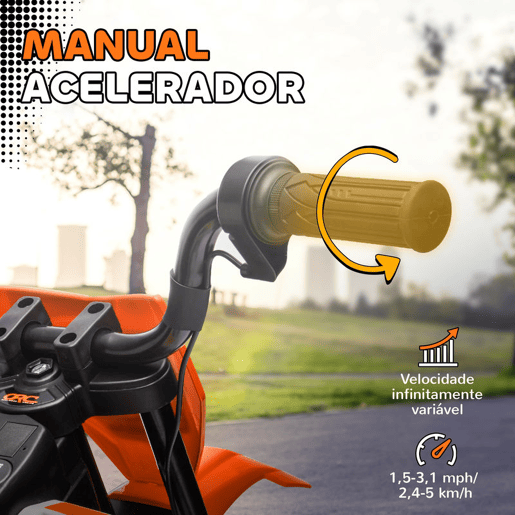 AIYAPLAY Moto Elétrica Infantil 12V com Música, Velocidade Ajustável 2,4-5 kmh, Rodas Auxiliares Removíveis, Suporta até 30 kg, 107x56x70 cm, Laranja AIYAPLAY Moto Elétrica Infantil 12V com Música, Velocidade Ajustável 2,4-5 kmh, Rodas Auxiliares Removíveis, Suporta até 30 kg, 107x56x70 cm, Laranja