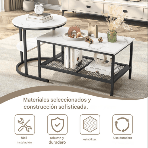2 peças, mesa de centro, mesa de sala, mesa de apoio 2 peças, mesa de centro, mesa de sala, mesa de apoio