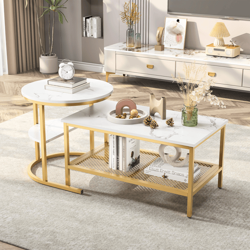 2 peças, mesa de centro, mesa de sala moderna, mesa de encaixe mate com espaço de arrumação, para sala de estar, varanda, escritório, estrutura metálica 2 peças, mesa de centro, mesa de sala moderna, mesa de encaixe mate com espaço de arrumação, para sala de estar, varanda, escritório, estrutura metálica
