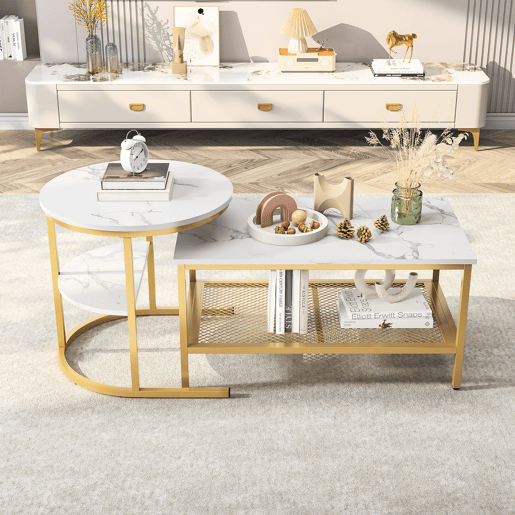 2 peças, mesa de centro, mesa de sala moderna, mesa de encaixe mate com espaço de arrumação, para sala de estar, varanda, escritório, estrutura metálica 2 peças, mesa de centro, mesa de sala moderna, mesa de encaixe mate com espaço de arrumação, para sala de estar, varanda, escritório, estrutura metálica