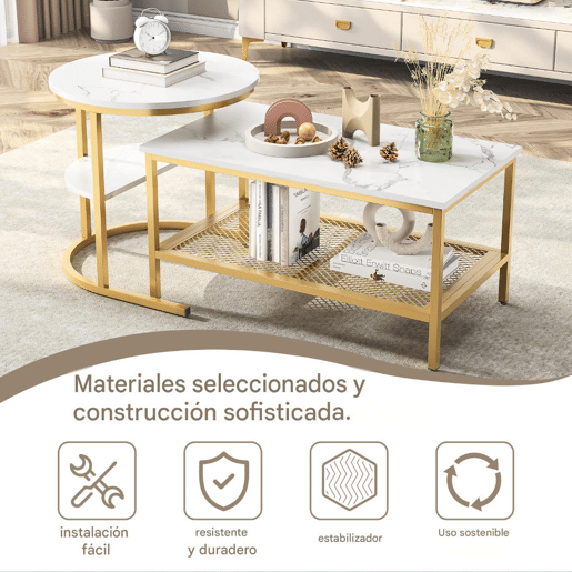 2 peças, mesa de centro, mesa de sala moderna, mesa de encaixe mate com espaço de arrumação, para sala de estar, varanda, escritório, estrutura metálica 2 peças, mesa de centro, mesa de sala moderna, mesa de encaixe mate com espaço de arrumação, para sala de estar, varanda, escritório, estrutura metálica