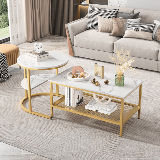 2 peças, mesa de centro, mesa de sala moderna, mesa de encaixe mate com espaço de arrumação, para sala de estar, varanda, escritório, estrutura metálica 2 peças, mesa de centro, mesa de sala moderna, mesa de encaixe mate com espaço de arrumação, para sala de estar, varanda, escritório, estrutura metálica
